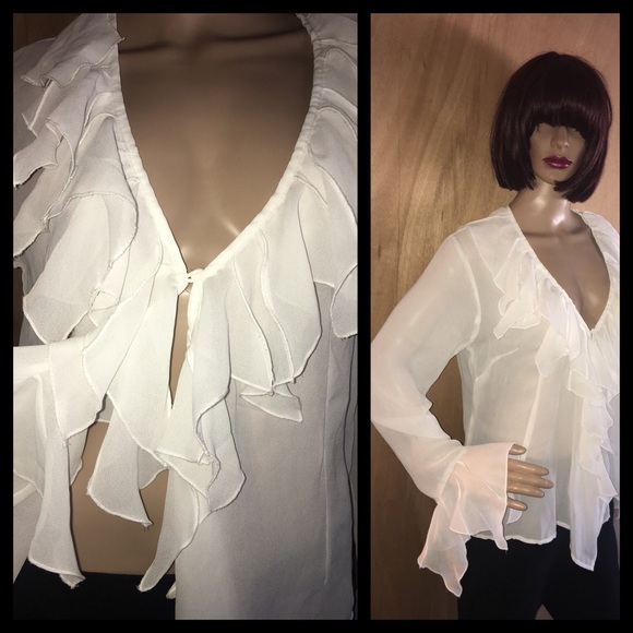 Gorgeous Sheer Ruffle Blouse - Picture 2 of 8